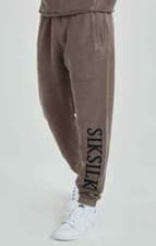 Image of SikSilk Mens Brown Heavyweight Loopback Relaxed Joggers Extra Small 28" Waist