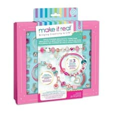 Image of Make It Real Halo Charm Bracelet Kit Kids Jewellery Making Set 3 Bracelets - New
