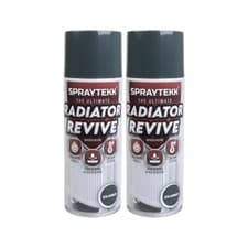 Image of SPRAYTEKK Radiator Paint Satin Anthracite 2x400ml Heat Resistant Spray Twin Pack