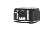 Image of Breville VTT786 Curve 4 Slice Toaster 9 Toast Setting 2100W - Black and Chrome