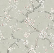 Image of SAGE GREEN FLORAL WALLPAPER TEXTURED PRETTY AS CREATION BLOSSOM FLOWERS 78199-1
