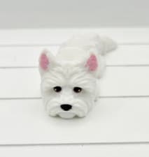 Image of 3D Printed Westie Dog Flexi Keyring Articulated Fidget, bag charm pet keyring
