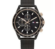 Image of Tommy Hilfiger Miles Watch Black Dial Stainless Steel Quartz Movement 1792020