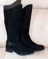 Image of BNIB Hotter Sandringham black nubuck leather knee high boots size 7.5 STD