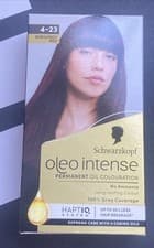Image of Schwarzkopf Oleo Intense hair colour Dye Burgundy Red 4-23  Permanent No Ammonia