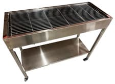 Image of Large Charcoal BBQ Grill in Stainless Steel - Parties & Events, EV-1
