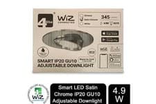 Image of 4.9W Wiz WiFi&BT SMART LED CHROME Downlight - IP20 Satin Chrome GU10 Bulb