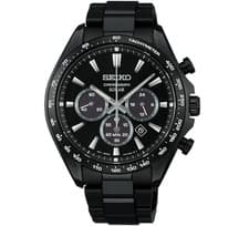 Image of Seiko Selection SBPY187 Solar Chronograph Black Dial Sapphire 42mm Watch