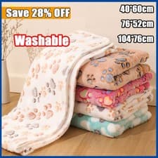 Image of Large Pet Blanket Dog Cat Washable Soft Warm Fleece Blanket Thermal Rug Bed Mat