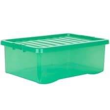 Image of Wham Plastic Stackable Large Storage Box with Lid Nestable Container Boxes 32L