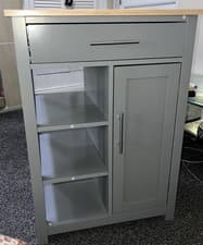 Image of HOMCOM Compact Kitchen Trolley Utility Cart Grey with Open Shelf