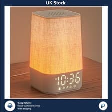 Image of Stylish Sunrise Alarm Clock with Night Light and White Noise for Relaxing Sleep