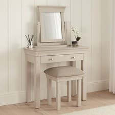 Image of Dressing Table Set Wilmslow Dove Grey Painted with Mirror and Stool