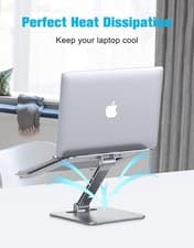 Image of Laptop Stand Adjustable Height Ventilated Aluminum for MacBook Pro Air All 10-16