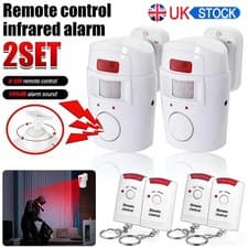 Image of 2set Wireless PIR Motion Sensor Alarm & Remote Controls Home Caravan Shed Garage