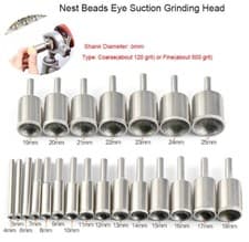 Image of 3-25mm Diamond Burr Grinding Bit Burr Polishing Concave Bead Shaping Rotary Tool