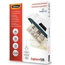 Image of Fellowes A4 Capture Laminating Pouch 125 Micron (Pack of 100) 5307401