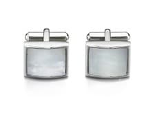 Image of Fred Bennett Stainless Steel & Mother Of Pearl Cufflinks