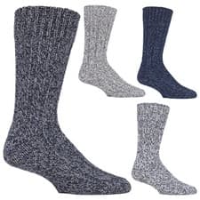 Image of Pennine Walker - Mens Thick Knitted Wool Blend Hiking Socks for Trekking
