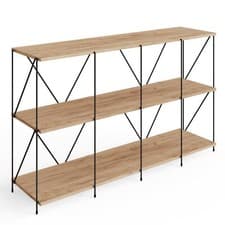 Image of Oak Cube Storage Shelving Unit Bookcase Storage 3 Tier Unit