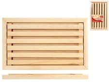 Image of Wooden Bread Cutting Board Home with Grill 38x23 Brown