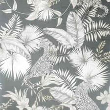 Image of Arthouse Tropical Jungle Palm Leaves Leopard Neutral Wallpaper 909408