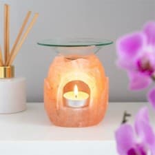 Image of Himalayan Salt Oil Burner Wax Melt CUBE, LOTUS OR TULIP SHAPED FLOWER