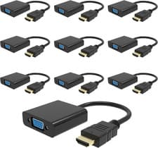 Image of HD to VGA, 1080PHD to VGA Adapter Male to Female Gold-Plated Adapter for Compute