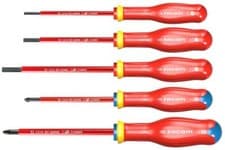 Image of Facom ATP.J5VE Protwist® 5 Piece 1000V Insulated Slot & Phillips Screwdriver Set