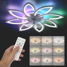 Image of 6 Speed Large LED Ceiling Fan with Lighting LED Light Adjustable Wind + Remote