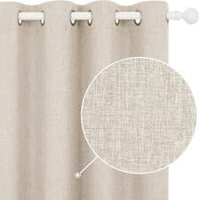 Image of Super Soft Total Blackout Curtains Eyelet Taupe W46 x L72 Inch One Pair