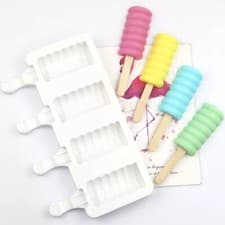 Image of Ice Cream Mould Silicone Popsicle Lollipop Mold Frozen Dessert Maker Ice Lolly