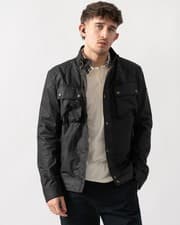 Image of Belstaff Racemaster Mens Waxed Cotton Compact Field Jacket - Black