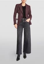 Image of NWT RAG & BONE "Preston" Burgundy Tweed Boucle Double Breasted Blazer Jacket 2