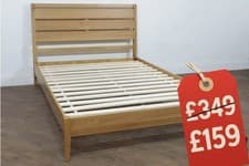 Image of STANDARD DOUBLE BED IN OAK VENEER Wooden Bed Brand New RRP £349 High Quality Bed