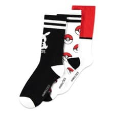 Image of POKEMON Iconic Logos Sport Socks, 3 Pack, Unisex, Multi-colour