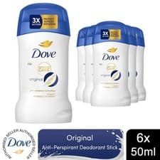 Image of Dove Women Anti-Perspirant Deodorant Stick w/ 48H Sweat Protection 50ml, 6 Pack