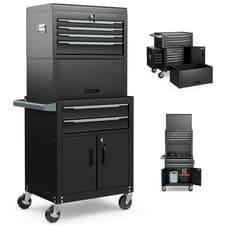 Image of 6-Drawer Rolling Tool Chest 3-in-1 Heavy-Duty Tool Storage Cabinet w/ Wheels