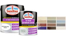 Image of Sandtex Paint 10 Year Exterior Satin Wood & Metal All Colours - Paint 750ml 2.5L