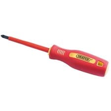 Image of 1x Draper No: 2 x 100mm Fully Insulated Soft Grip Pz Type Screwdriver - 46537