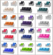 Image of Replacement Rattan Furniture Sofa Cushion Seat Pads Water Resistant Fabric