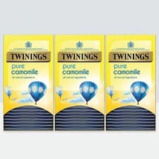 Image of Twinings Pure Camomile Tea Bags 20s Envelope UK Herbal Pack of 3 Value Bundle