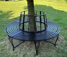Image of Round Tree Bench Outdoor Garden Park Seat Circular Metal Patio XL Chair 6 Seater