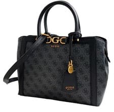 Image of Guess Women's Handbag Satchel 4G Logo Coal New