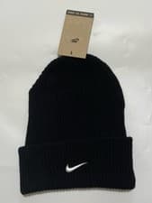 Image of NIKE SPORTSWEAR UTILITY SWOOSH WINTER BEANIE KNIT HAT UNISEX BLACK ONE SIZE