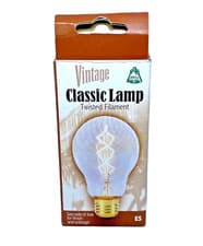 Image of 60W BELL LAMP VINTAGE BULB CLASSIC ES E27 TWISTED FILAMENT WARM WHITE CLEAR LAMP