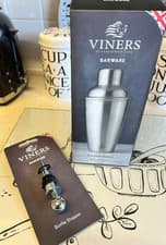 Image of Viners Barware Stainless Steel Cocktail Shaker and stopper Silver 500ml Gift