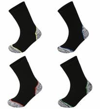 Image of 4 Pairs Of Men's Trekking Socks, Padded Sole Walking Hiking Boot Socks, 6-11