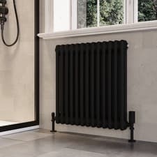 Image of Black Horizontal 2 Column Traditional Radiator 600 x 605mm - Nambi BeBa_27937