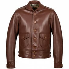 Image of Aviator A-2 Flight SWO Navy Jacket Brown Leather Aeromarine Bomber Jacket